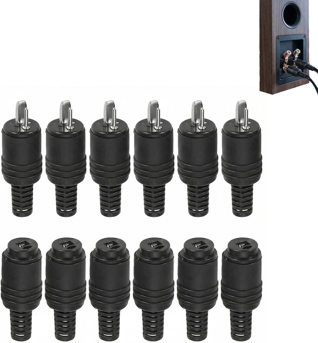 12 DIN 2-polige luidsprekeraansluitingen met schroefklemmen, complete set voor hifi-audio, hoogwaardige componenten, eenvoudige installatie en brede compatibiliteit met audioapparaten, ideaal voor geluidsverbetering en verbindingen