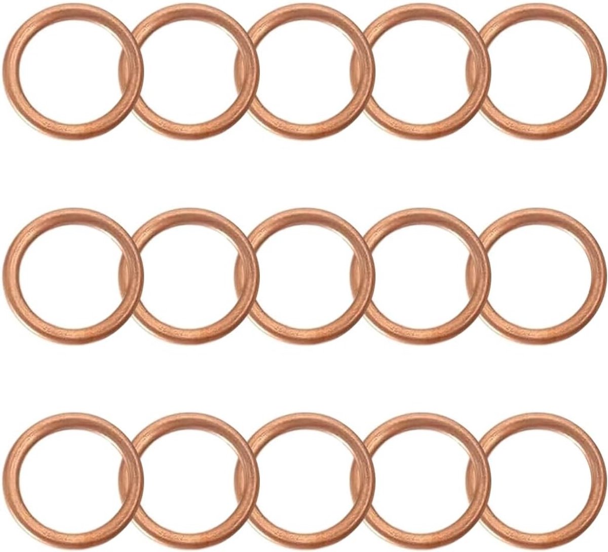 Crankshaft Seal en 15 Afsluitringen voor Afvoerpluggen, Maat: 16 x 22 x 2 mm, Auto Onderdelen voor Diverse Voertuigen, Motoronderhoud en Reparatie Accessoires