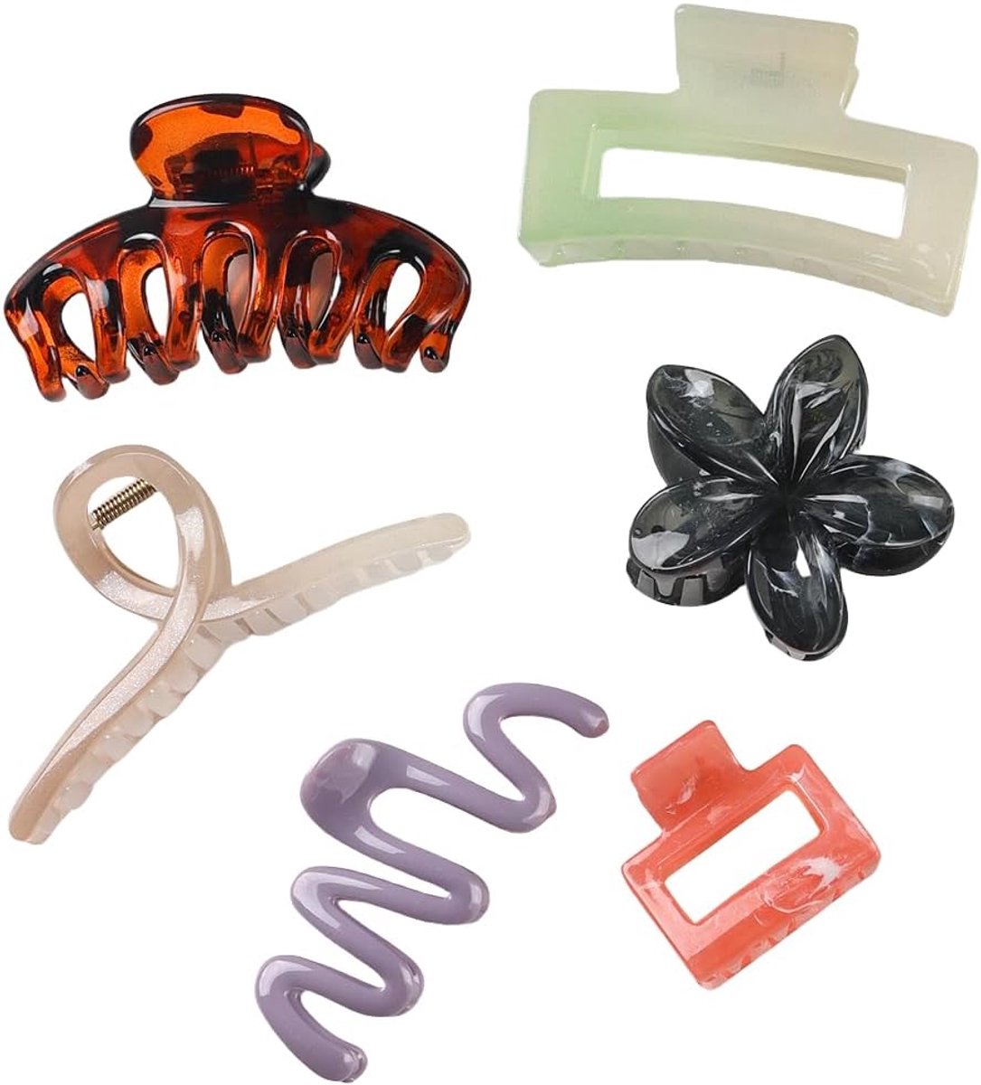 SnelShoppen - Haarspelden Set van 6, Premium Kwaliteit Haarclips voor Vrouwen, Sterke Grip voor Dikte en Fijn Haar, Modern en Stijlvol voor Feest en D