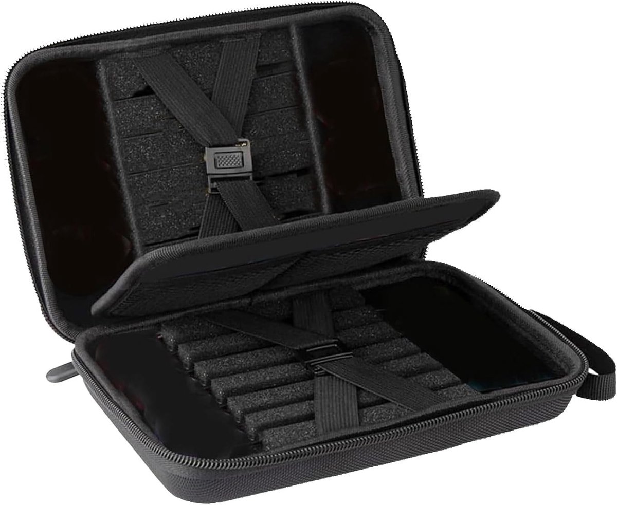 SnelShoppen - Professionele Dart Bag met Bescherming, EVA Dart Case voor 12 Darts, Multilayer Memory, Duurzaam en Draagbaar, Zwart, Ideaal voor Dart A