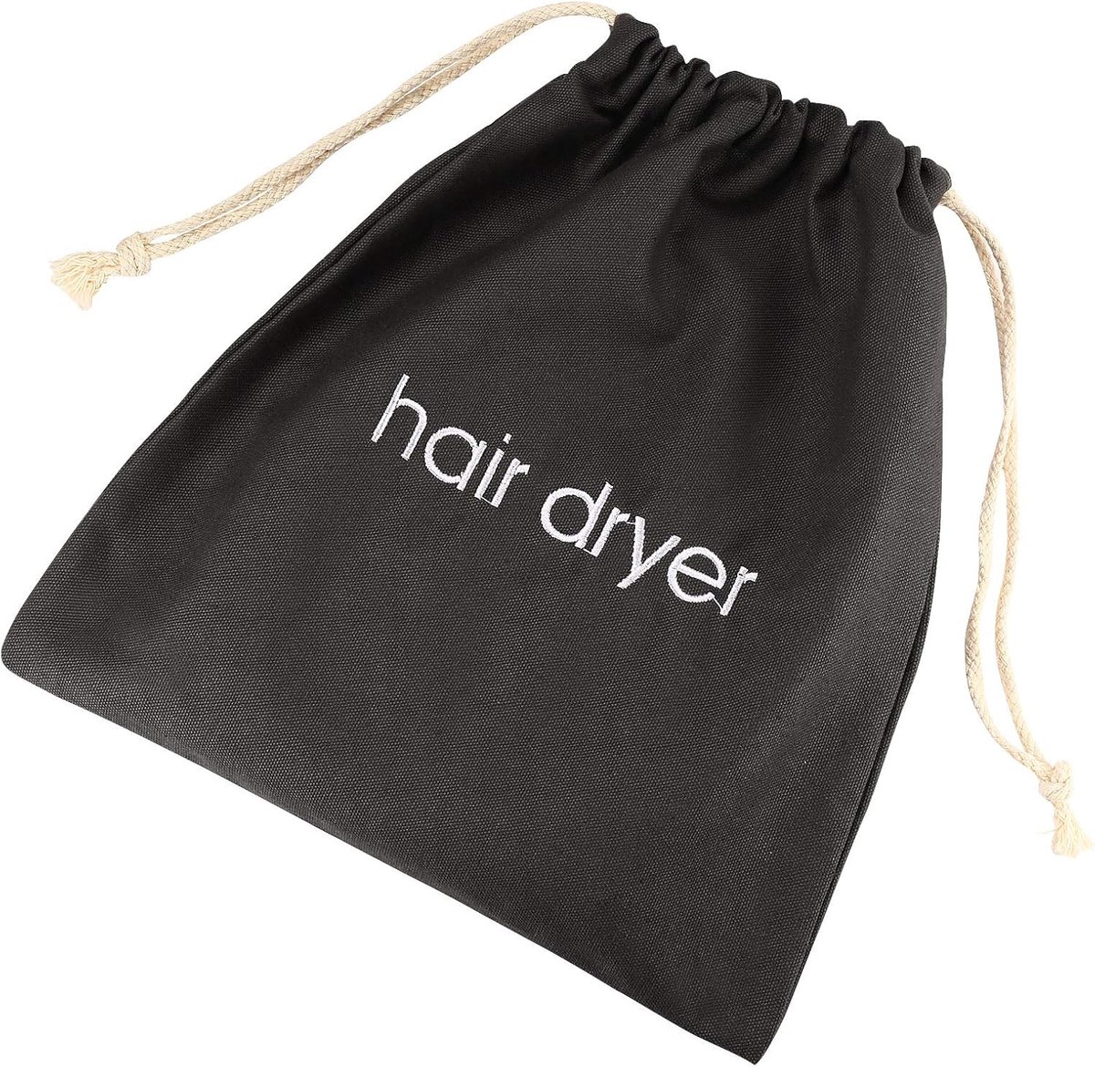 SnelShoppen - Hair Dryer Bag - Opbergtas voor Föhn - Met Trekkoord - 30x34cm - Grijs - Duurzaam en Wasbaar - Ideaal voor Thuis en Reizen