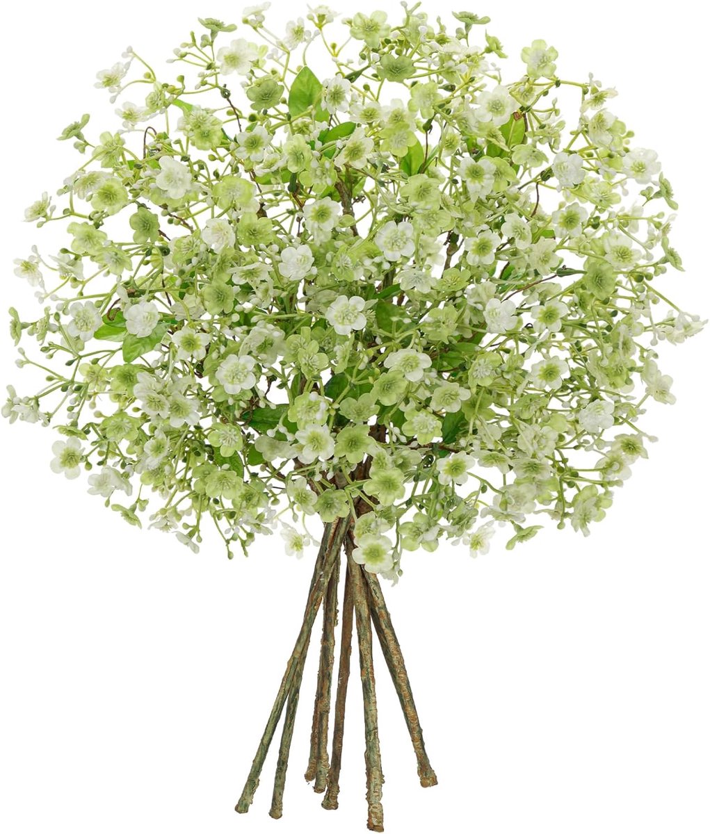 SnelShoppen - 9-delige set kunstmatige hortensiabloemen en gypsophila, realistische kunstbloemen voor bruiloft, feest, DIY, woondecoratie, luxe bloeme