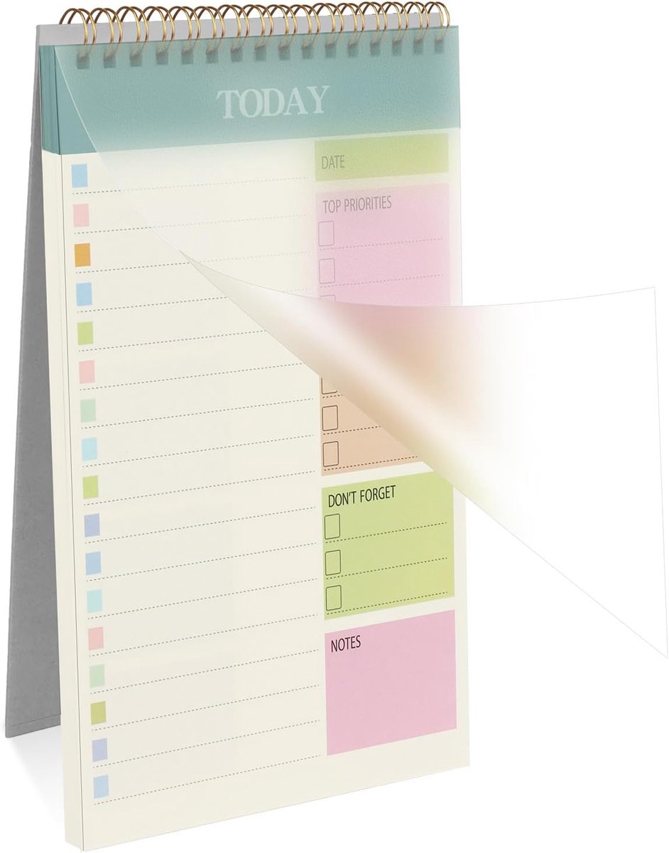 SnelShoppen - Wekelijkse Planner A5 - To Do List Pad met 52 Afscheurbare Pagina's - Ongedateerde Dagelijkse Planner in Blauw - Perfect voor Kantoor en