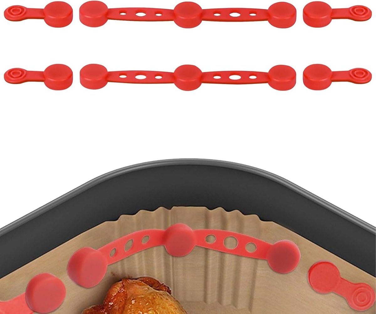 SnelShoppen Set van 2 Magneten voor Air Fryer Bakpapier Siliconen Magnetische Sluitingen voor Koken en Bakken Veiligheidsgaranties voor Airfryer A