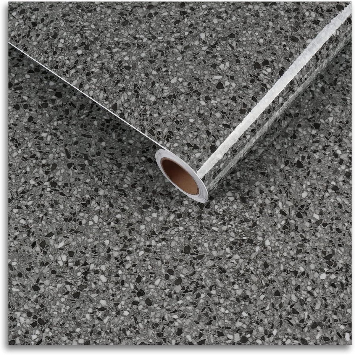 Graniet Behang - Contactpapier Marmer - Keuken Renoveren - Zelfklevend Waterdicht - 30x200 cm - Zwart