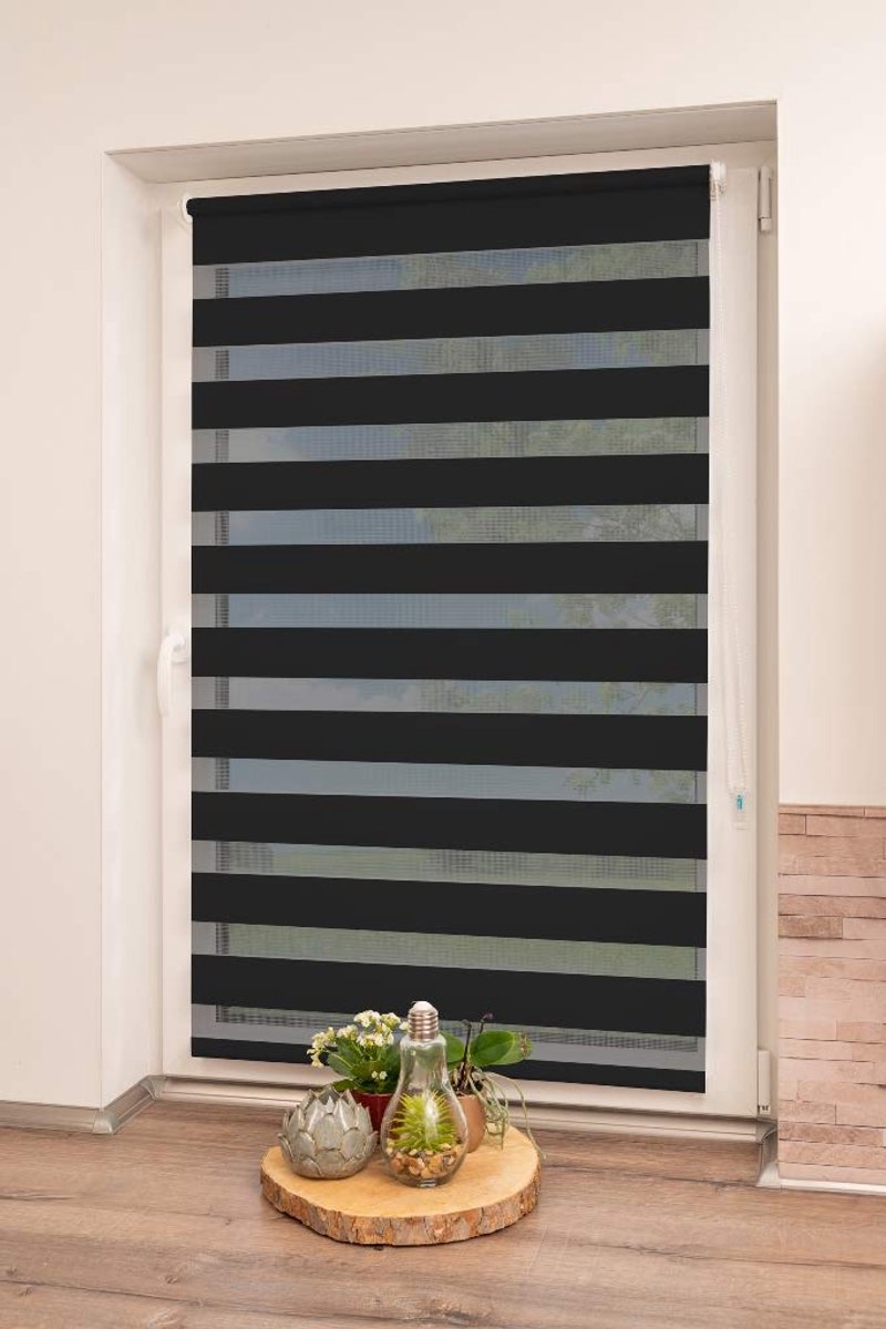 Rolgordijn Madrid zonder boren zwart 50 x 200 cm (B x L)