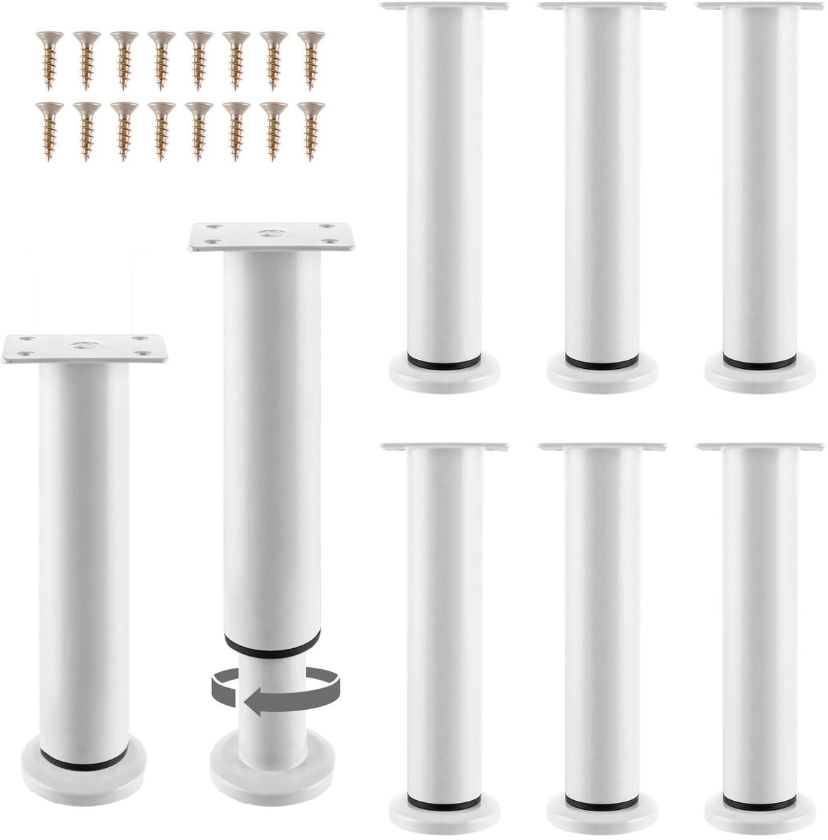 8 stuks meubelpoten, in hoogte verstelbaar, 18-30 cm, verstelbare meubelpoten, metalen meubelpoten, metalen kastpoten voor individueel doe-het-zelf meubeldesign