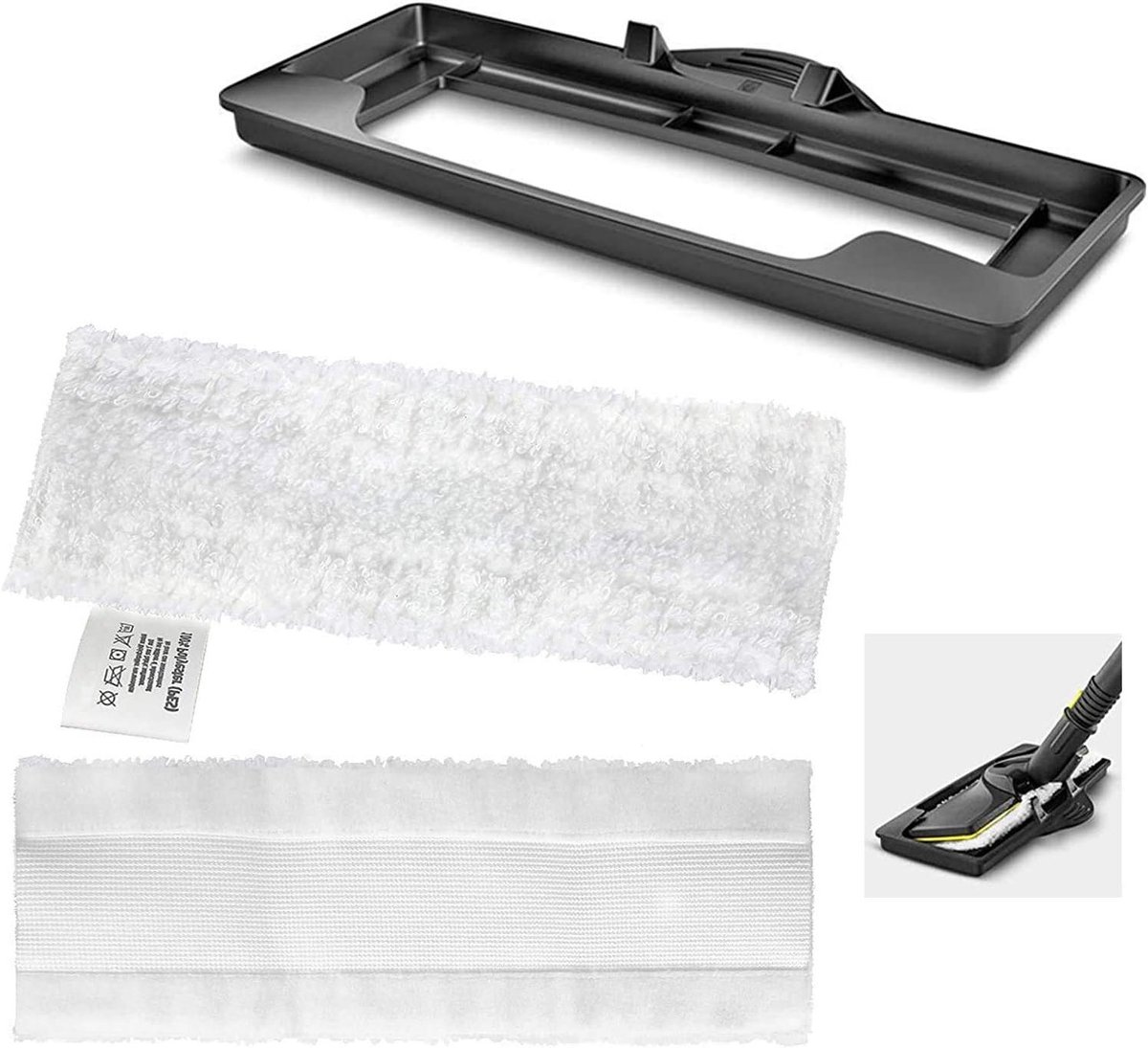 Tapijtborstel Opzetstuk - Stoomreiniger Accessoire - Tapijt Reinigen - Universele Pasvorm - Standaard Maat - Zwart