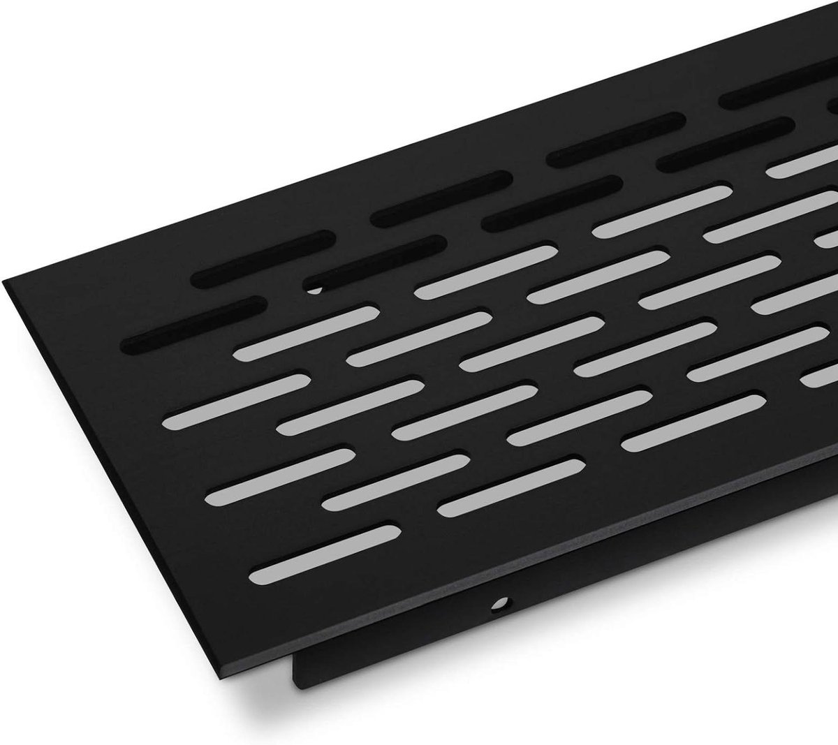 Ventilatierooster Aluminium - Ventilatiepaneel Rooster - Ventilatie Aanbrengen - Ovaal Sleufperforatie - 500 mm Lengte - Zwart