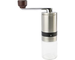 Handmatige Koffiemolen - Koffiemolen Keramisch - Verse Koffie Malen - 6 Maalgraden Instelbaar - 17g Bonen Capaciteit - Zilver