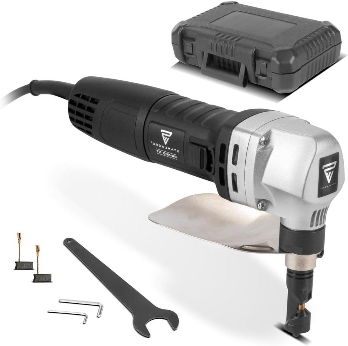 Plaatknabbelschaar - Metaalknipper - Metaal Bewerken - 600W Krachtige Motor - 2.5 mm Diepte - Grijs