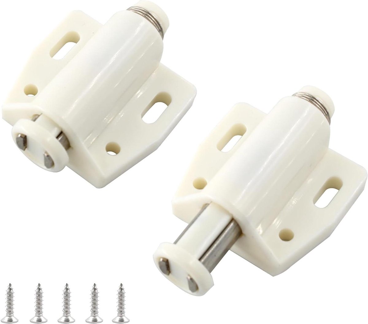 Magnetische Deurvergrendeling - Drukvergrendeling Kast - Kasten Openen - Push to Open - 46 x 38 x 19 mm - Wit