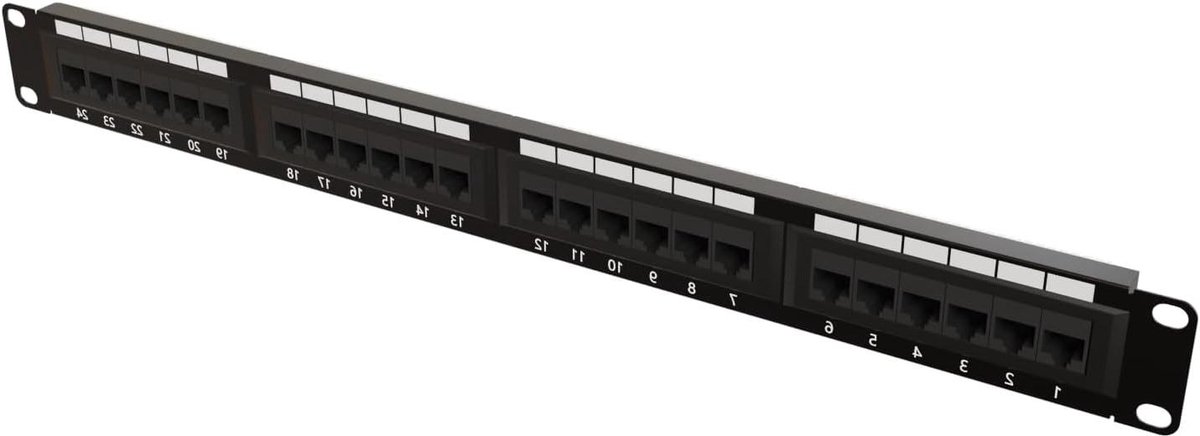 Netwerk Patchpaneel Rackbevestiging RJ45 Ethernet Hub voor 19" Racks CAT5e CAT6 CAT6A 24 Poorten