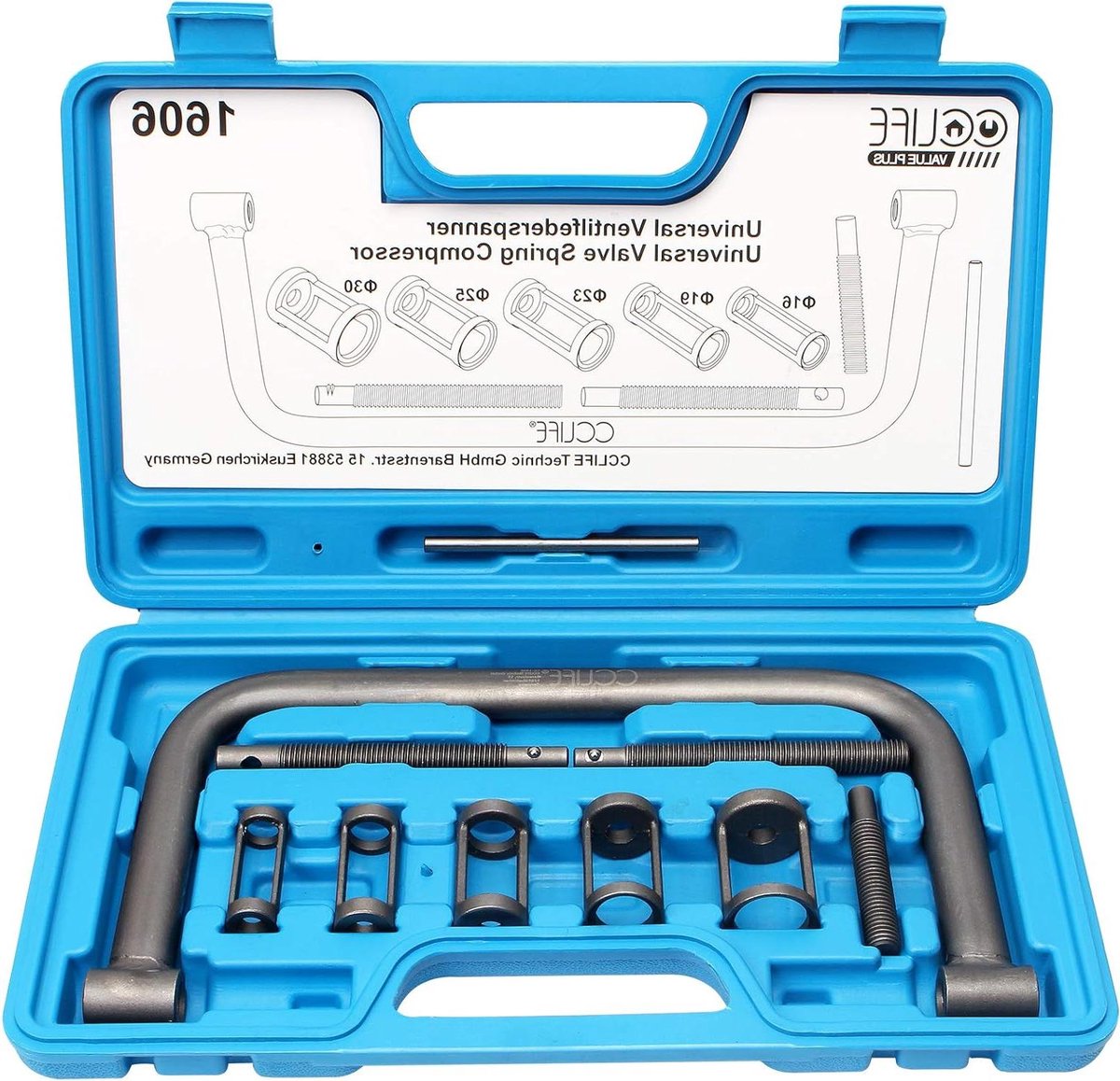 Ventielspanner - Kleppensteller Motor - Motoronderhoud - Heavy-duty Staal - 5 Spantangen - Zilver