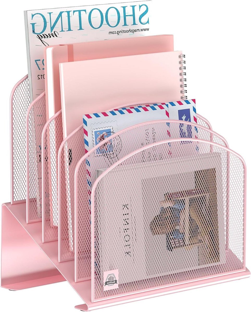 Bureau Bestandsorganisator - Dossierhouder Rek - Bureau Opruimen - Versterkt Staand Ontwerp - 19 x 29 x 29 cm - Roze