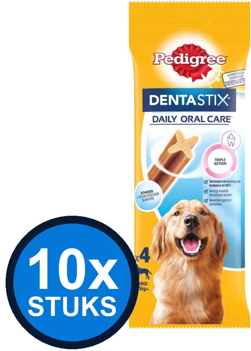 10x Pedigree - Dentastix Maxi Single 4-pack - Hondenvoer Snacks - 154 g