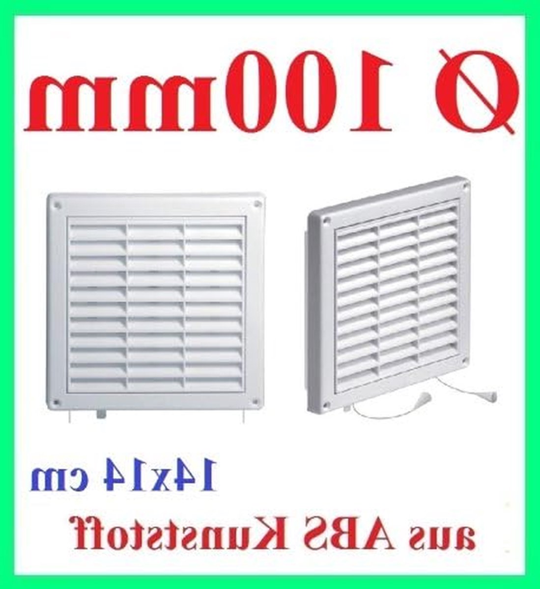 Ventilatie rooster - Afsluitrooster insectenwering - Ventilatie afwerking - Met insectennet - Ø 100 mm - Wit