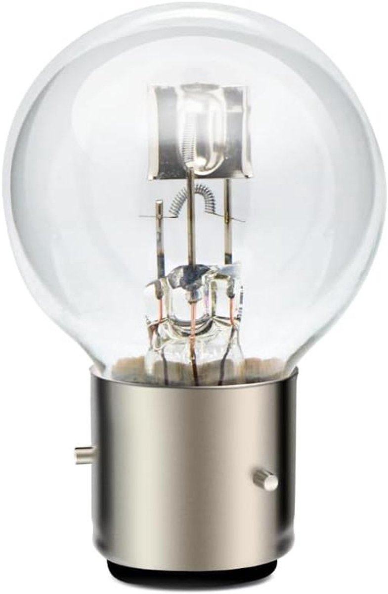 Motorfiets Koplamp - Halogeen Lamp - Veilig Rijden - Dubbel Contact - 12V 45W - Warm Wit