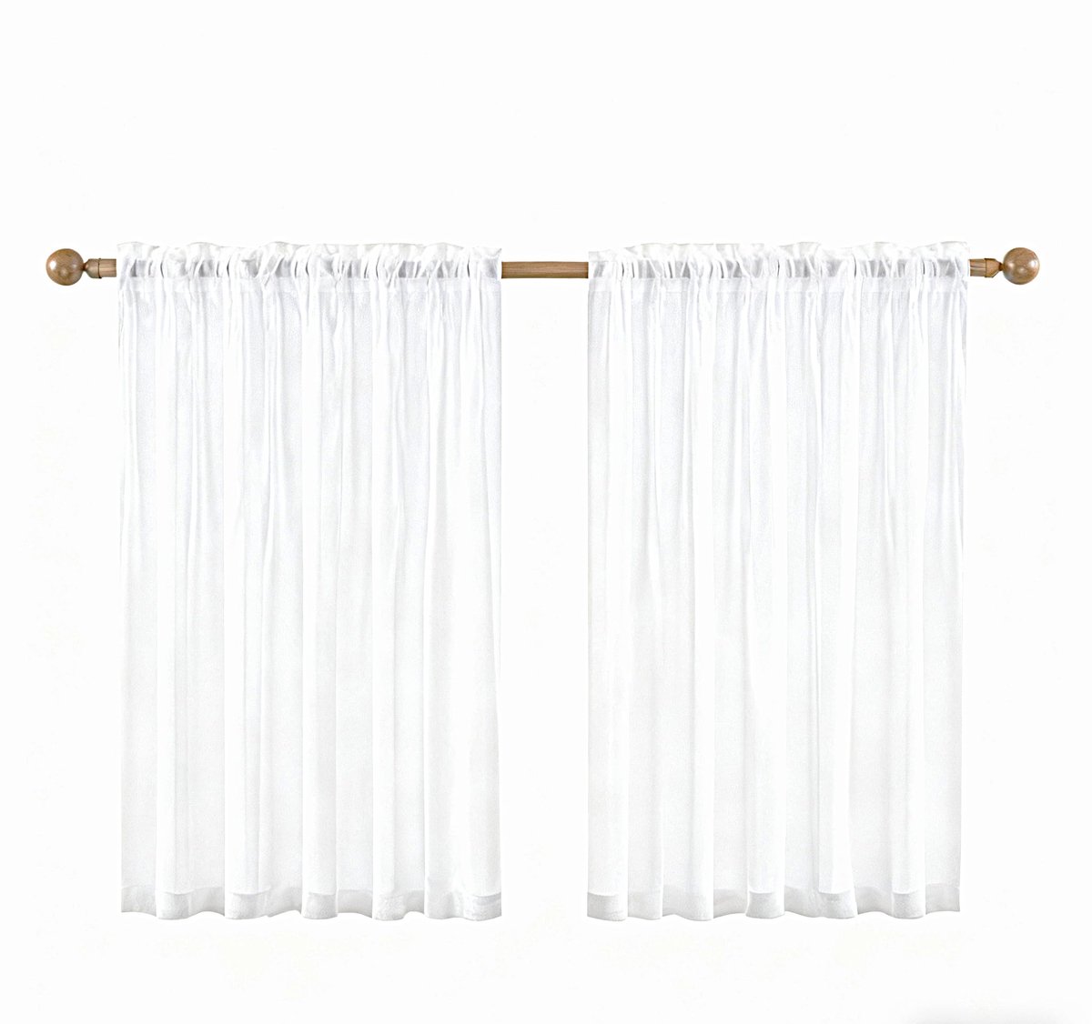 2 stuks gordijnen met ogen, semi-transparant, voor slaapkamer, woonkamer, huis, 76 x 60 cm