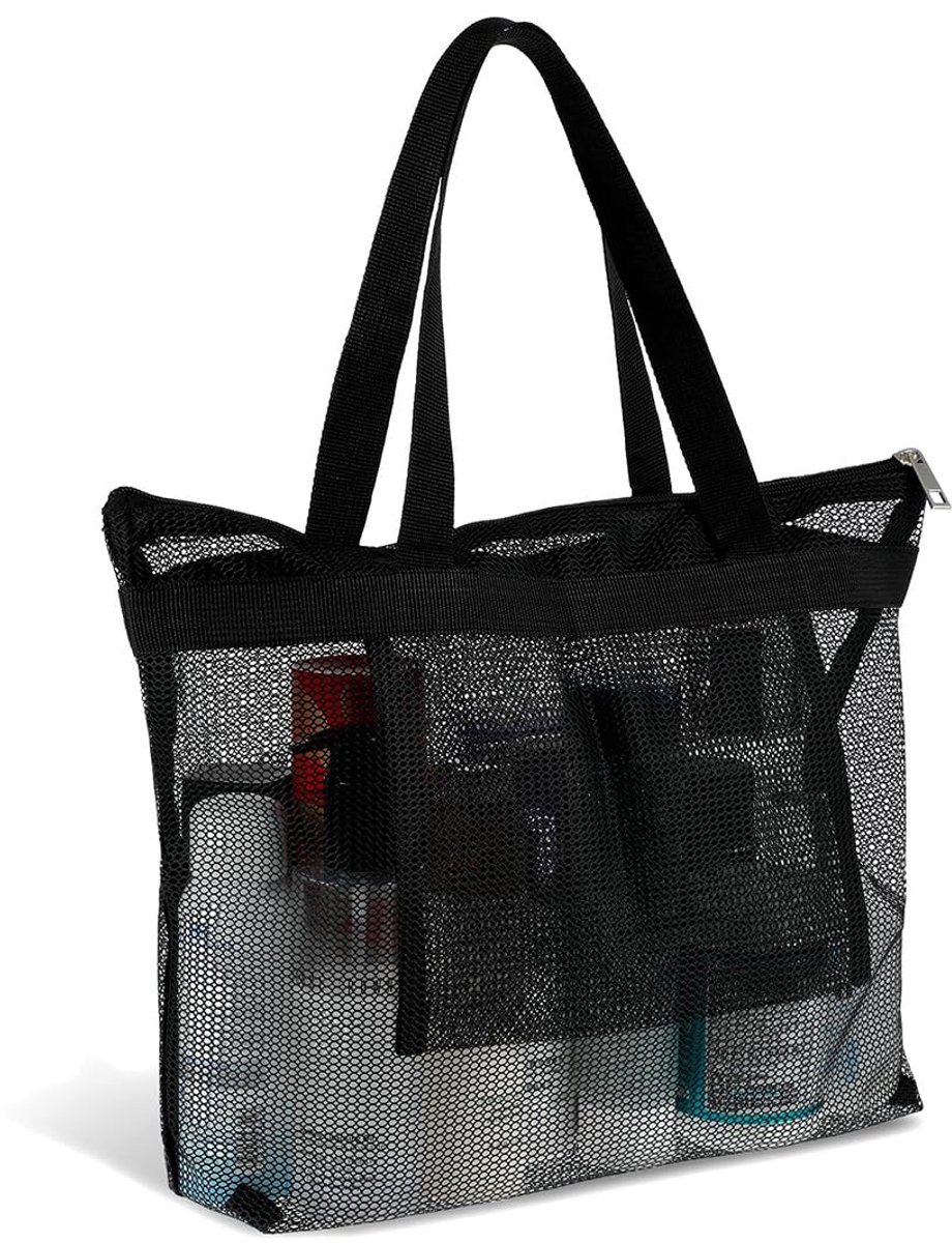 douchezak, douche Caddy draagbare mesh draagtas met ritssluiting, sneldrogend hangend bad en toiletorganisator