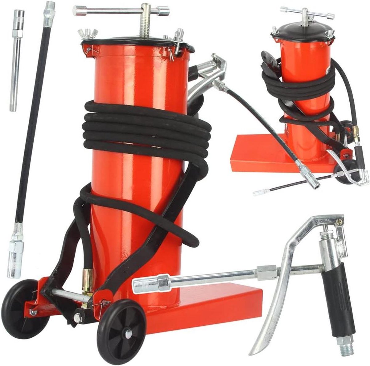 Pneumatische Vetspuit - Vetsmeermiddel Vetpers - Machines Smeren - Hoge Werkdruk - 6 liter 360 bar - Grijs
