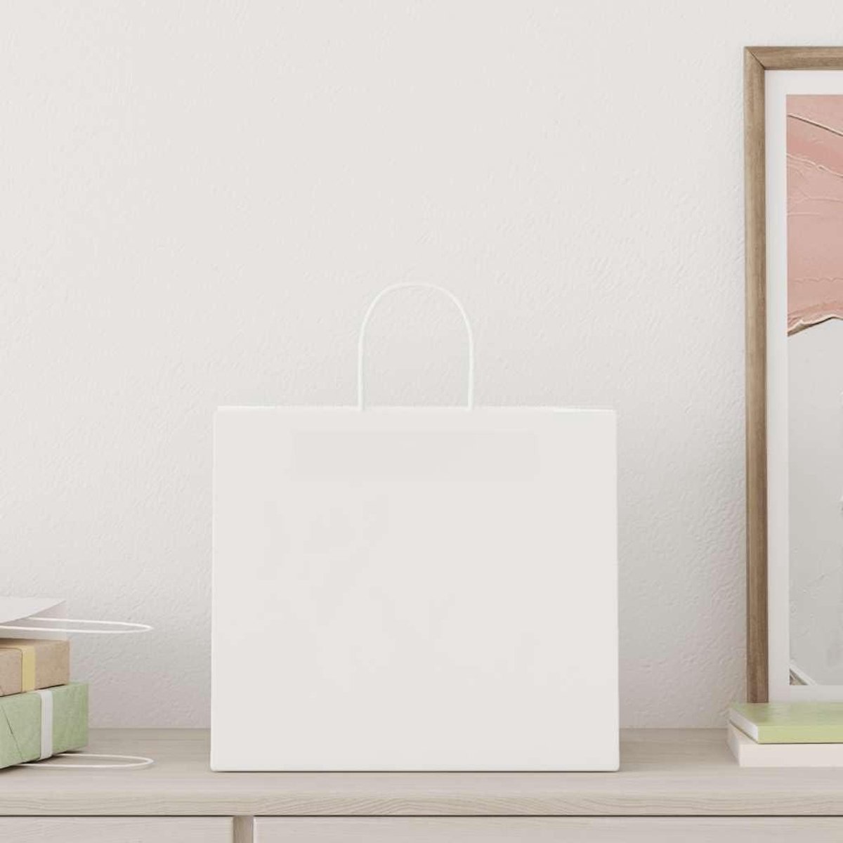 Papieren Draagtassen - Kadozakken Cadeauzakken - Winkelen Cadeaus - Met Handvatten - 32x22x28 cm - Wit