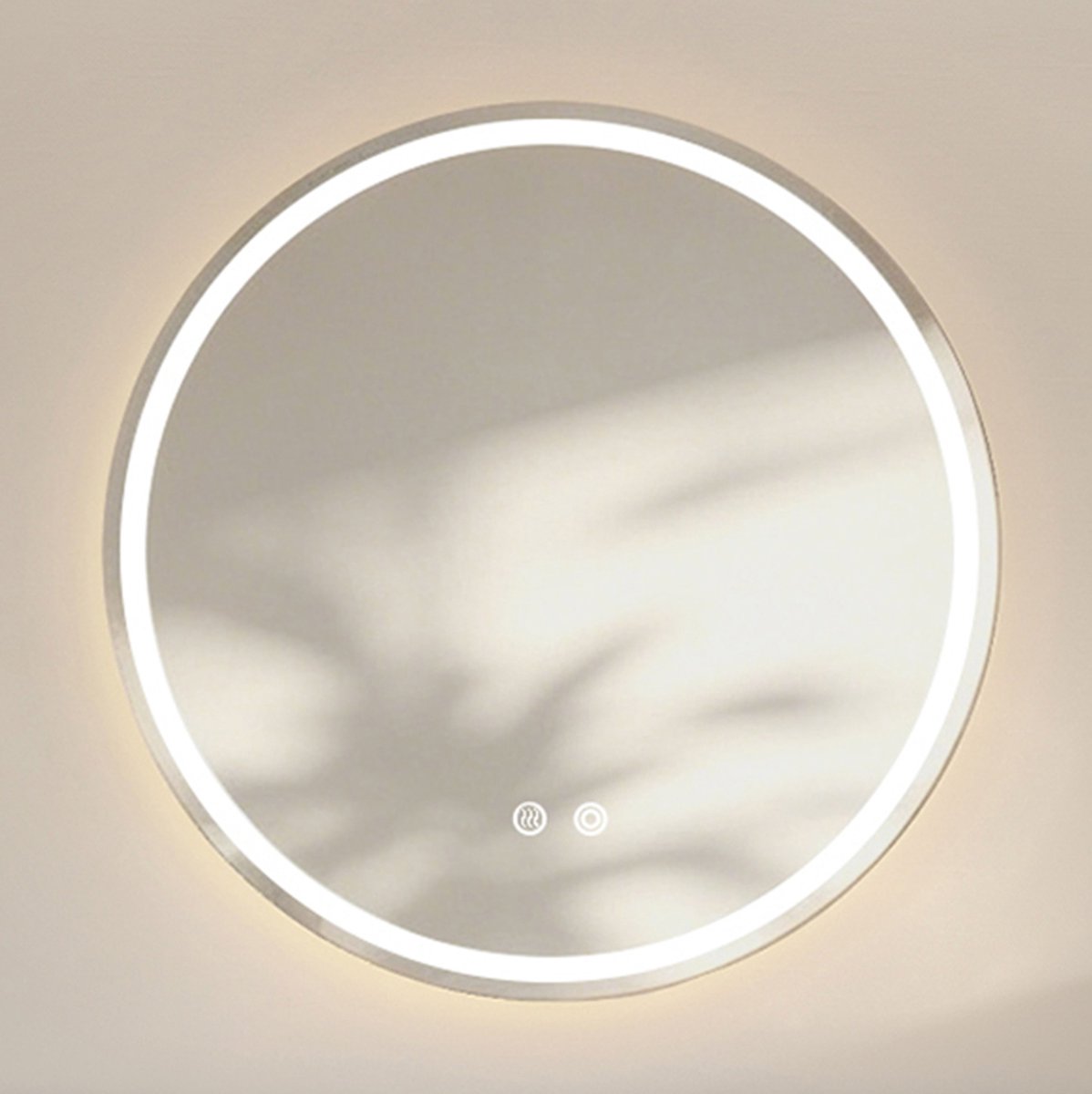 STILVORA Badspiegel – Rond 80 cm – Dimbare Verlichting Met 3 Lichtkleuren – Glas – Zilver – Wandmontage Met Anti Condens
