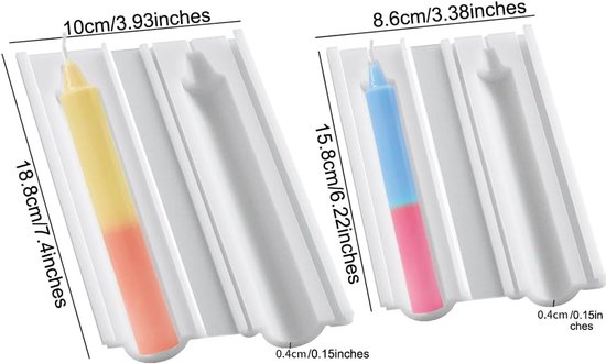 2 stuks conische kaarsvorm - 15,8 cm & 18,9 cm pilaarkaars siliconen mal lange cilinder kaarsen mal voor aromatherapie kaars, sojawas, geschenken, verjaardagstaart decor (tapper) — afbeelding 5
