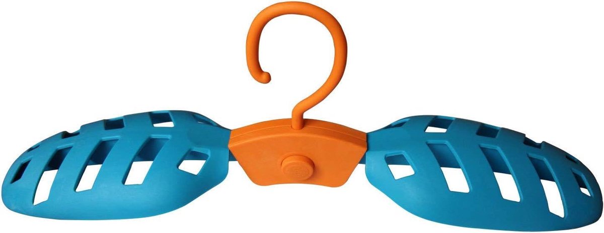 Opvouwbare Kleerhanger - Reishanger Neopreen - Duikpak Ophangen - Brede Steunvlakken - 40 cm - Oranje Blauw