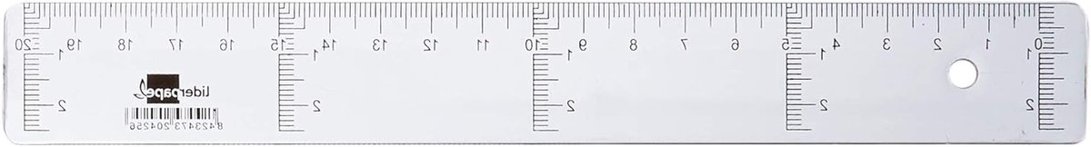 Liniaal 20 cm - Meetlat Tekenliniaal - Nauwkeurig Meten - Verticale en Horizontale Schaal - 20 cm - Zwart