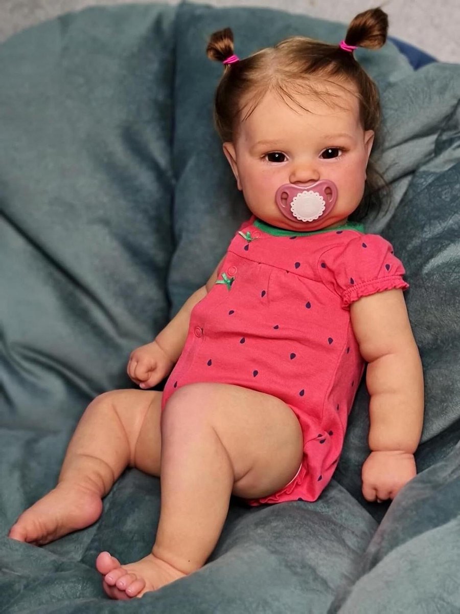 Levensechte Reborn Baby Pop - Realistische Siliconen Pop - Kinderspeelgoed - Gewogen Lichaam - 50 cm - Blauw