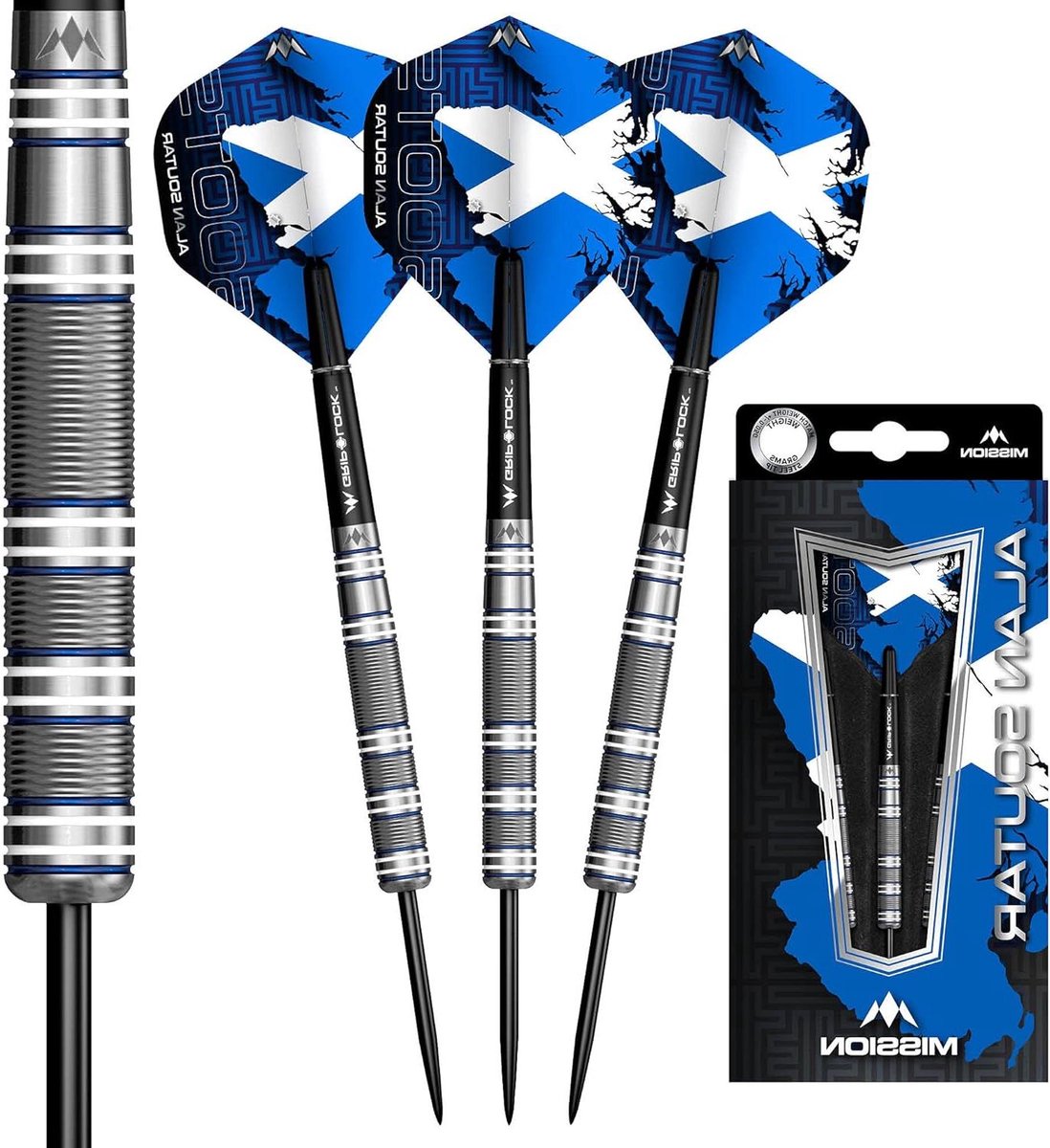 Dartpijlen Wolfraam - Stalen Darts - Precisie Werpen - 90% Wolfraam Vat - 28g - Blauw Wit