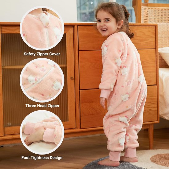 Slaapzak met Voeten voor Baby's en Peuters in Winter Flanel van slaapzak-met-voeten — afbeelding 5