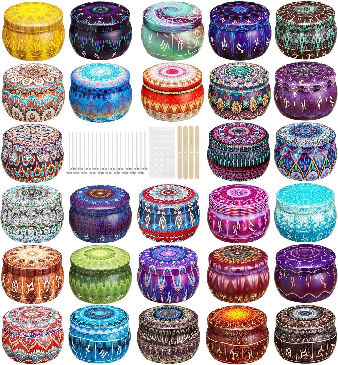 Kaarsen blikken - Blikken voor kaarsen - Kaarsen maken - Set van 28 - 4 oz - Zilver