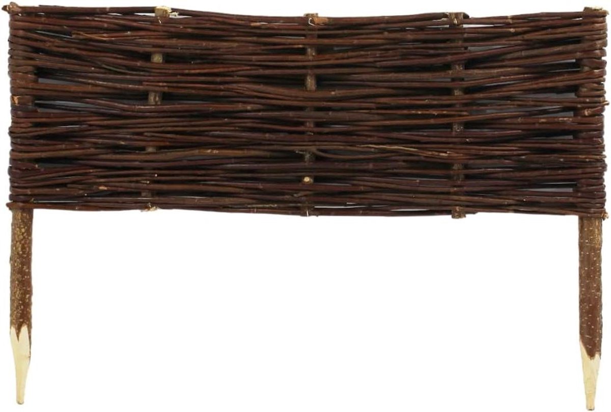 Rieten Tuinranden - Wilgenhout Hekken - Tuin Afbakenen - Natuurlijk Ontwerp - 10 stuks 60x20/40 cm - Bruin