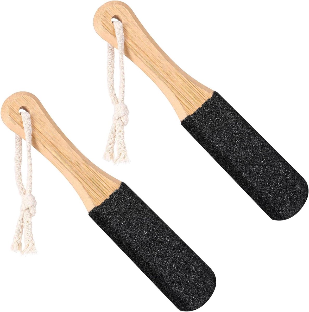 Voetvijl Set - Eeltvijl Voetschrobber - Voetverzorging Thuis - Dubbelzijdig Verschillende Grofheid - 22 x 4.2 cm - Houtkleur