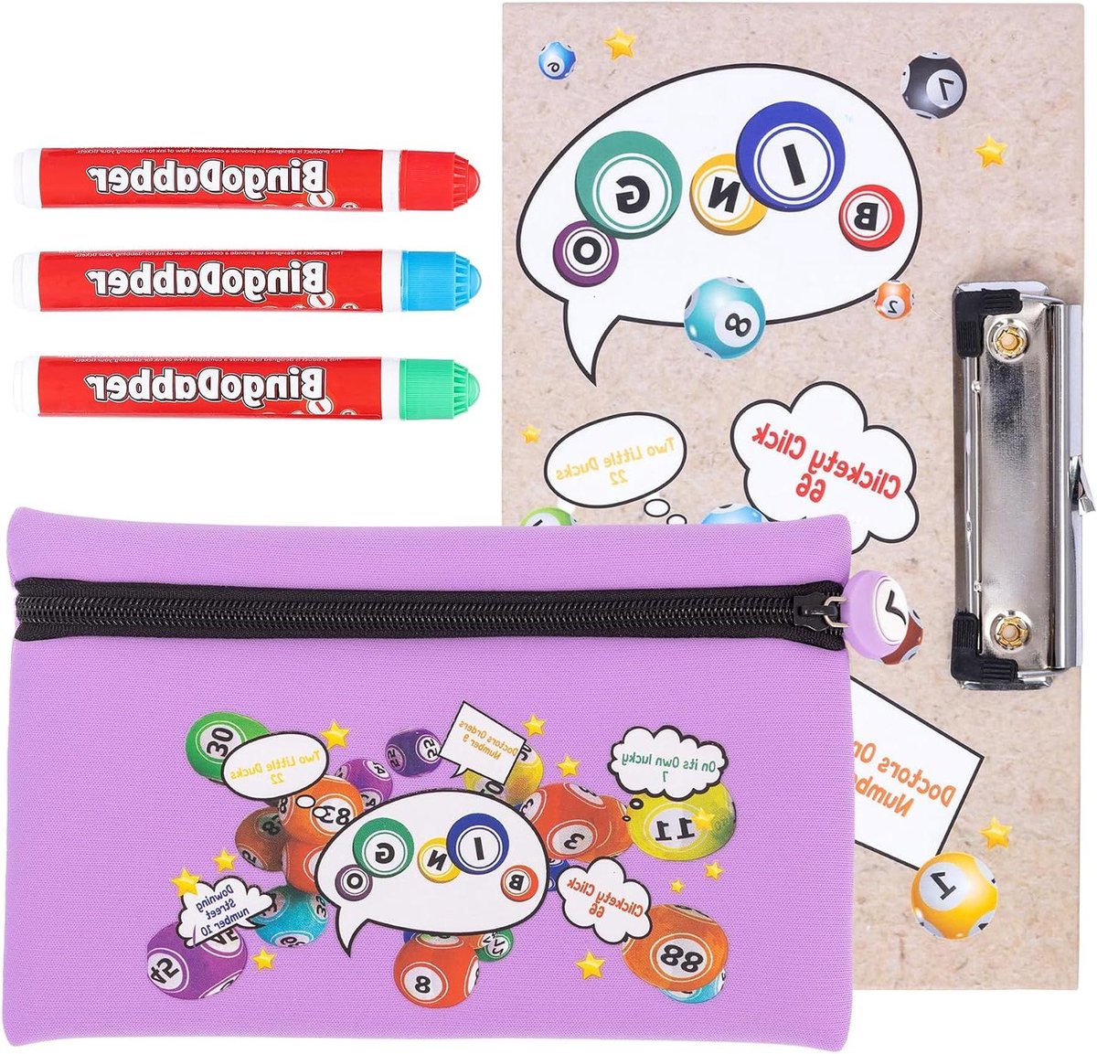 Bingo Dabber Set - Bingo Benodigdheden - Bingo Spelen - Druppelvrije Inkt - 21.5 x 14 cm - Paars