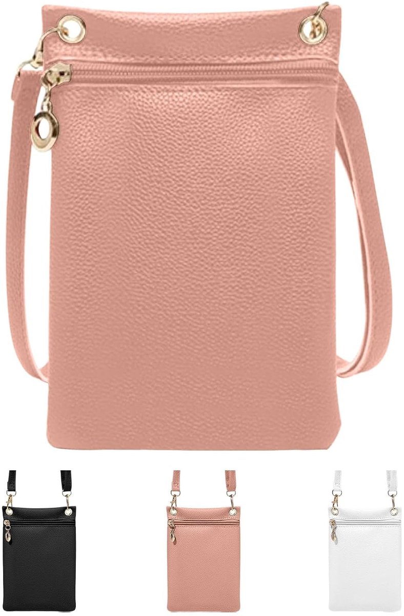 schouderriem, schoudertas voor dames van PU-leer met verstelbare afneembare riem, mini-telefoontas, voor wandelingen, winkelen, afspraken