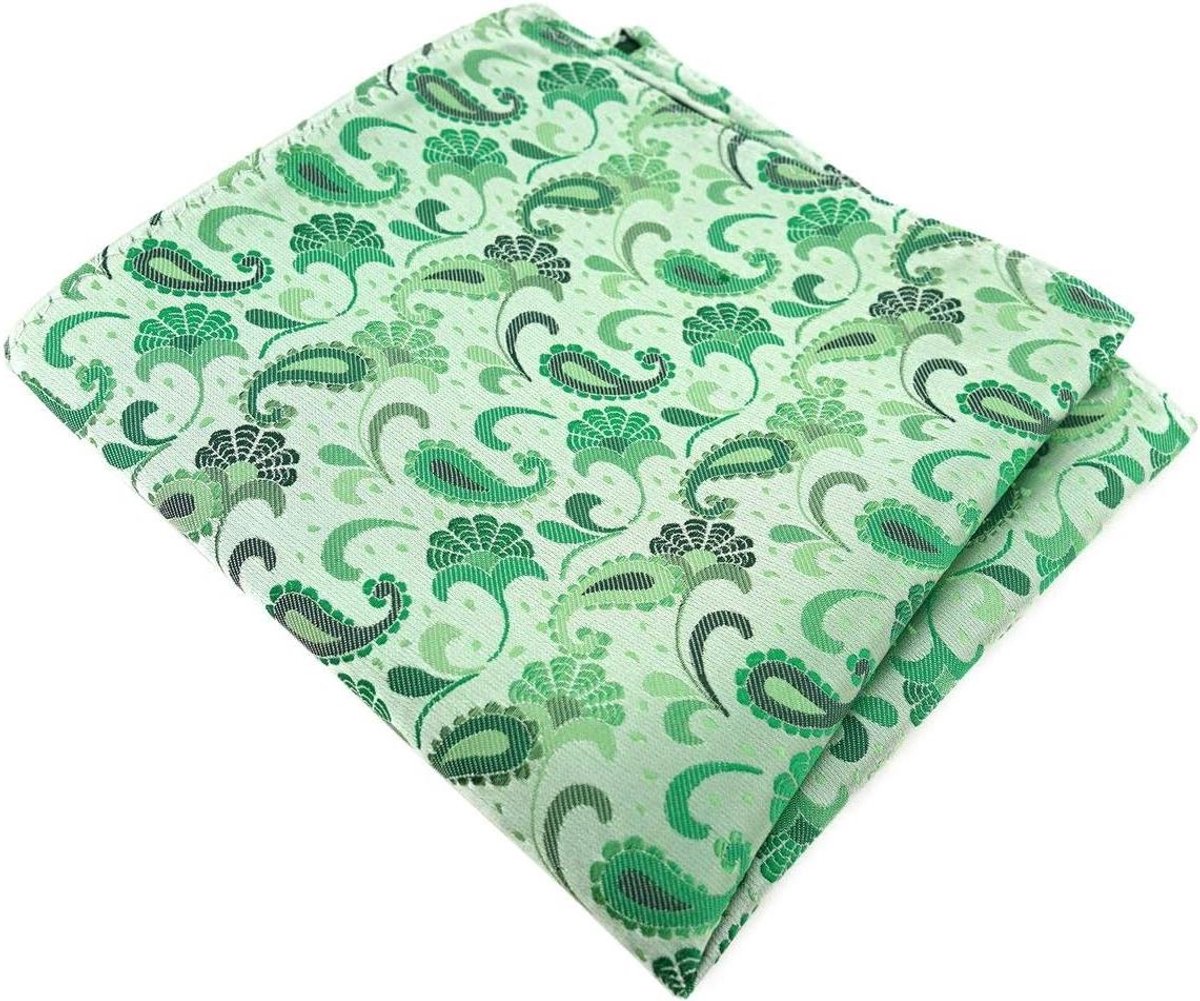 Zakdoek Heren - Pochette Accessoire - Feestelijke Gelegenheid - Paisley Jacquard Weving - 30 x 30 cm - Groen Antraciet