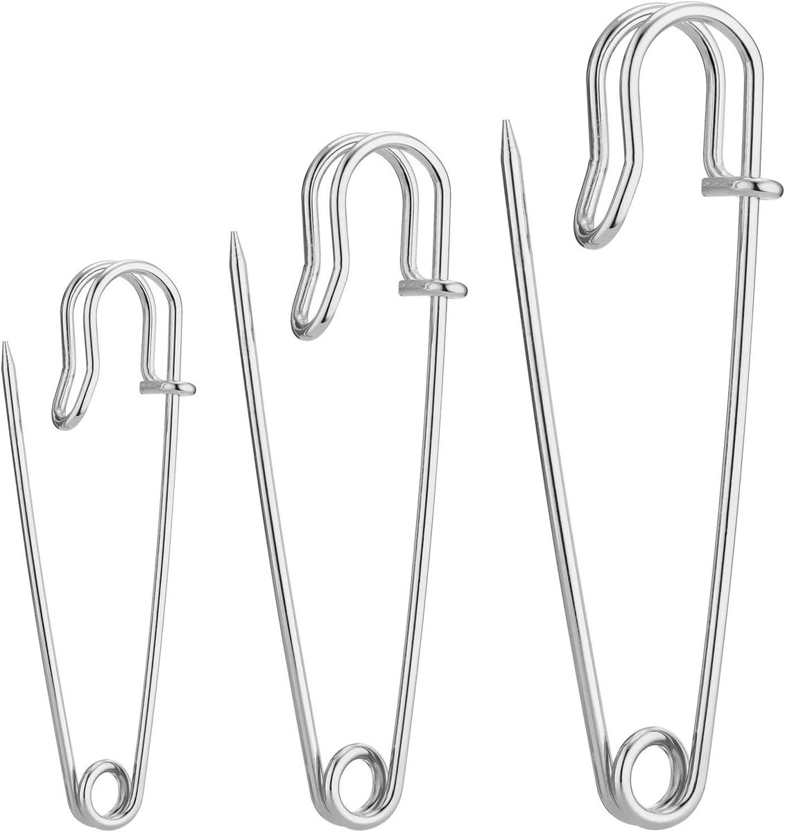 Grote veiligheidsspelden - Dekenspelden stevig - Ambachten en naaien - Roestvrij stalen draad - 40 stuks - Zilver