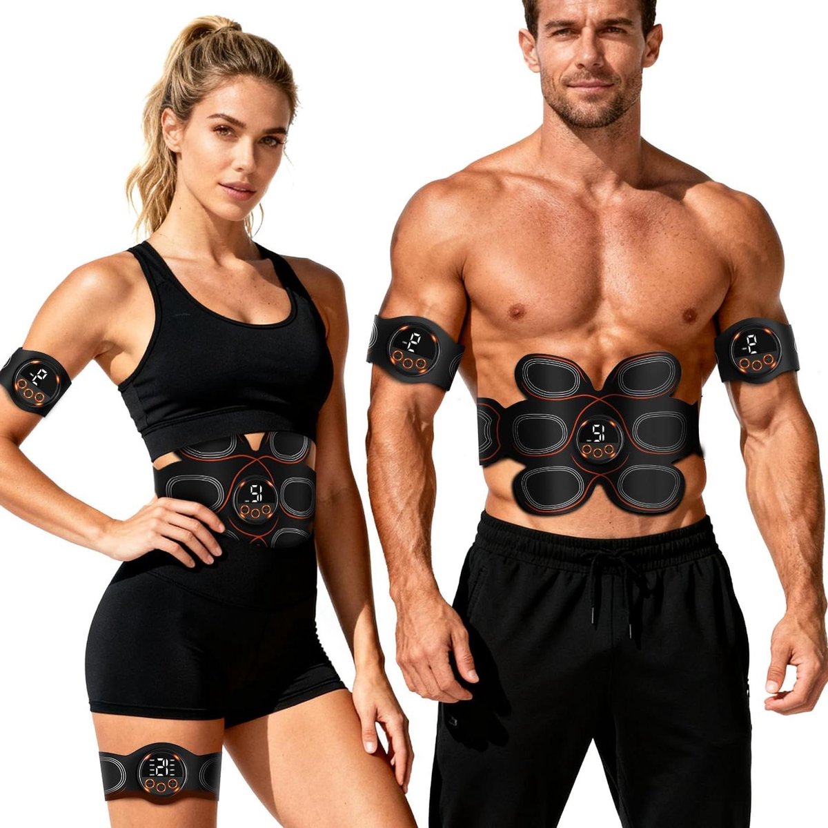 ABS Spierstimulator - Buikspierriem Fitness - Spieren Trainen - Geavanceerde Vibratietechnologie - 24.1 x 21.59 x 3.2 cm - Zwart