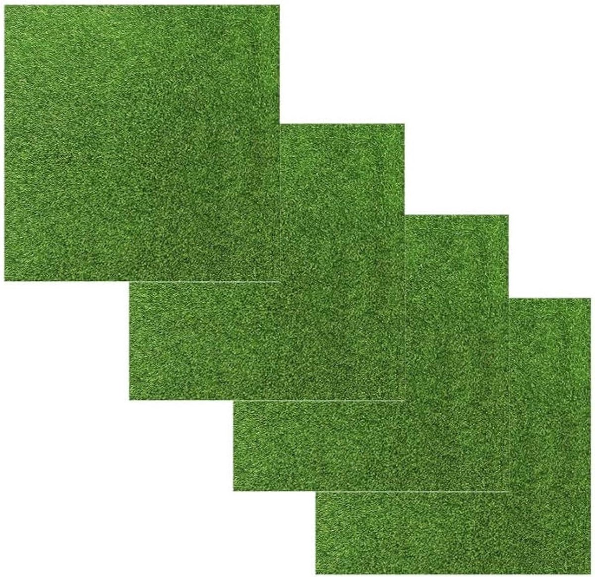 Kunstgras tapijt - Miniatuur mos - Doe-het-zelf decoratie - Herbruikbaar materiaal - 4 stuks 15x15 cm - Groen