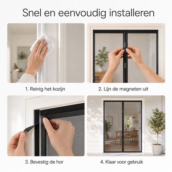 BOTC Magnetisch Vliegengordijn - 95x210 cm - Horgordijn - Hordeur - Deurgordijn - Zwart van BOTC — afbeelding 4