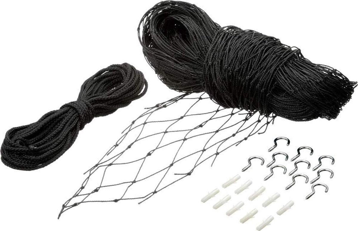 Veiligheidsnet Katten - Kattennet Balkon - Buiten Houden - UV-Bestendig Materiaal - 3x6m - Zwart