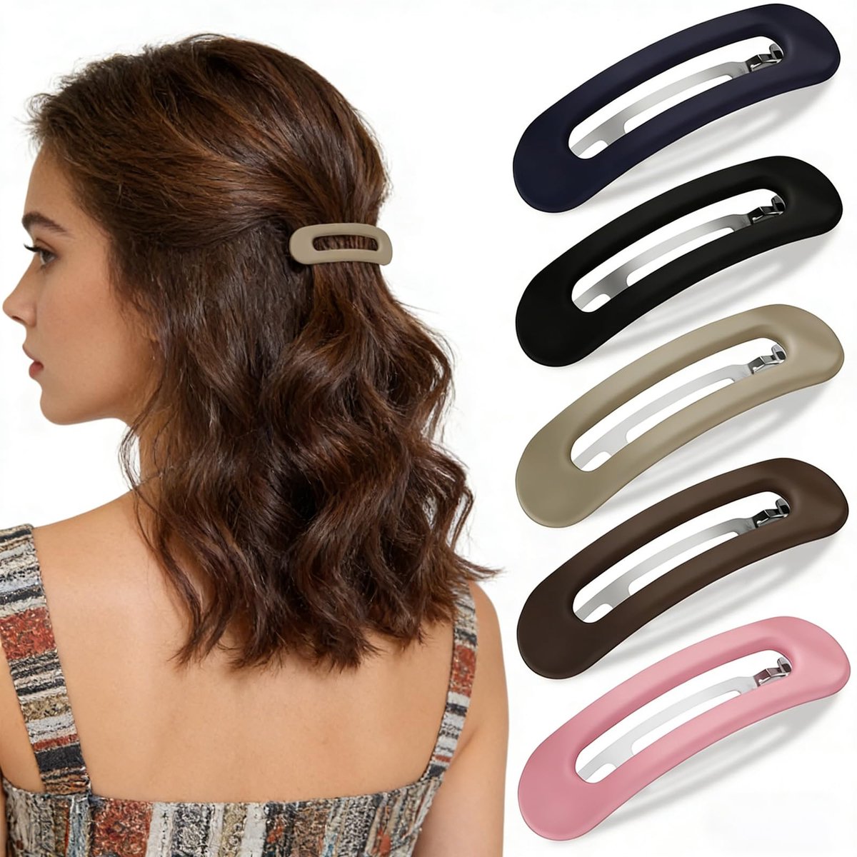 Haarspeldjes, antislip, sterke haarclips voor dik en dun haar, lichtgewicht matte plastic veerclips, vintage platte haaraccessoires voor vrouwen en meisjes