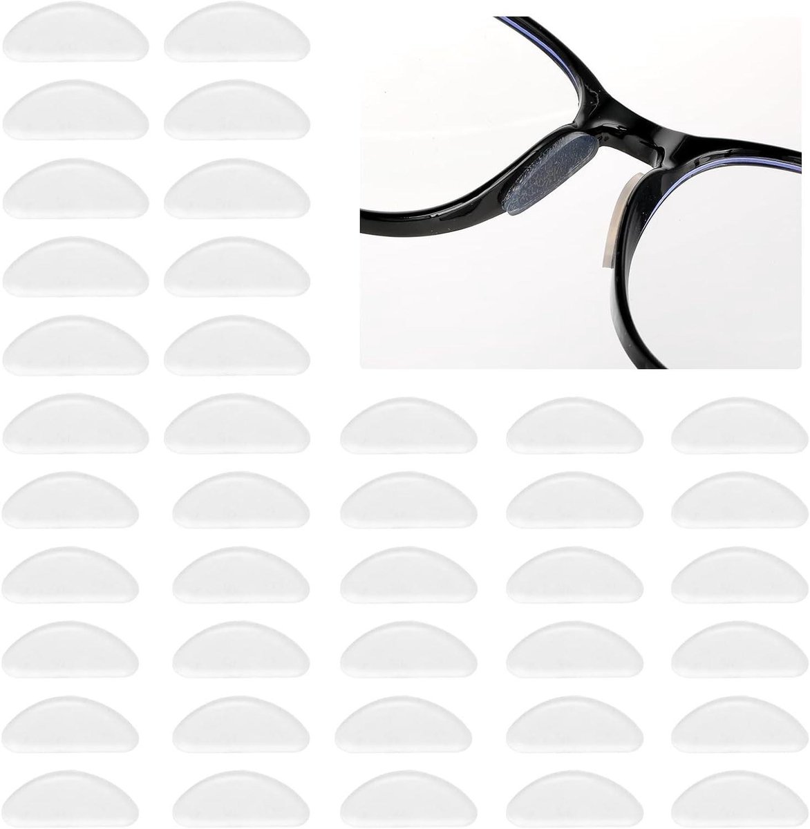 Bril Neuspads - Zachte Grippers - Comfortabel Zicht - Zelfklevend - 20 Paren - Transparant