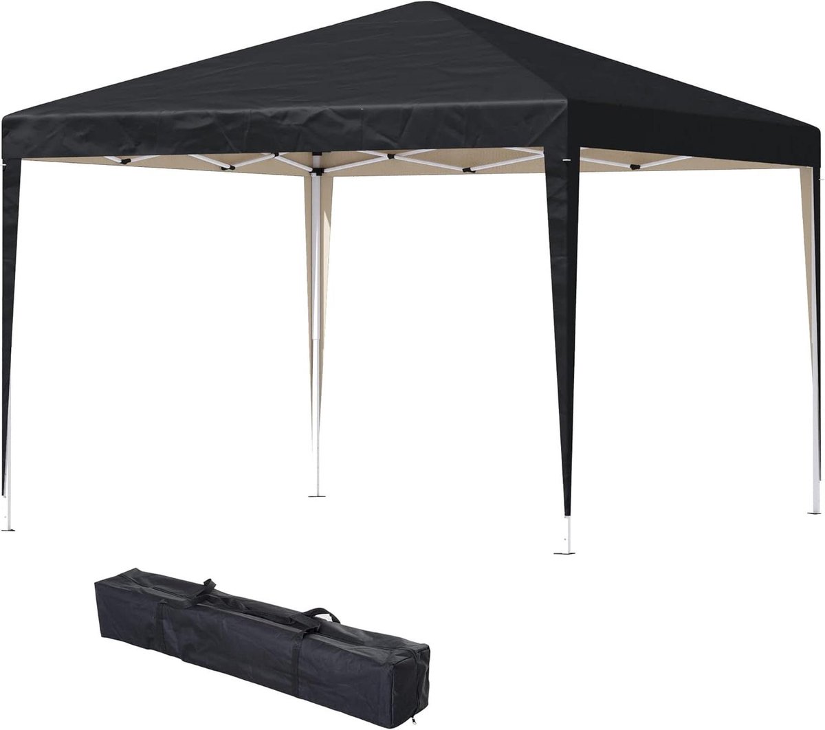 Pop-up Paviljoen - Feesttent Tuinpaviljoen - Buitenfeest Organiseren - Waterafstotend UV-bestendig - 3x3 Meter - Zwart