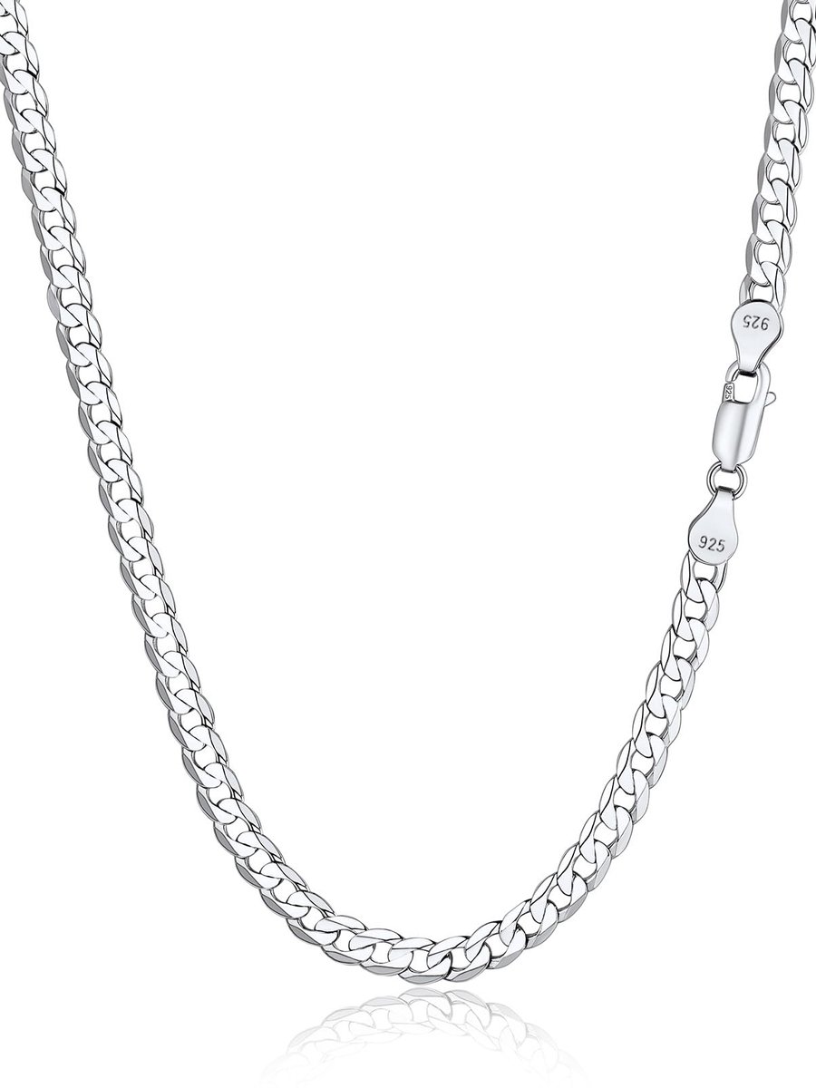 Sterling Zilveren Kettingen voor Vrouwen Mannen, 3mm 5mm Zilveren Cubaanse Ketting Ketting