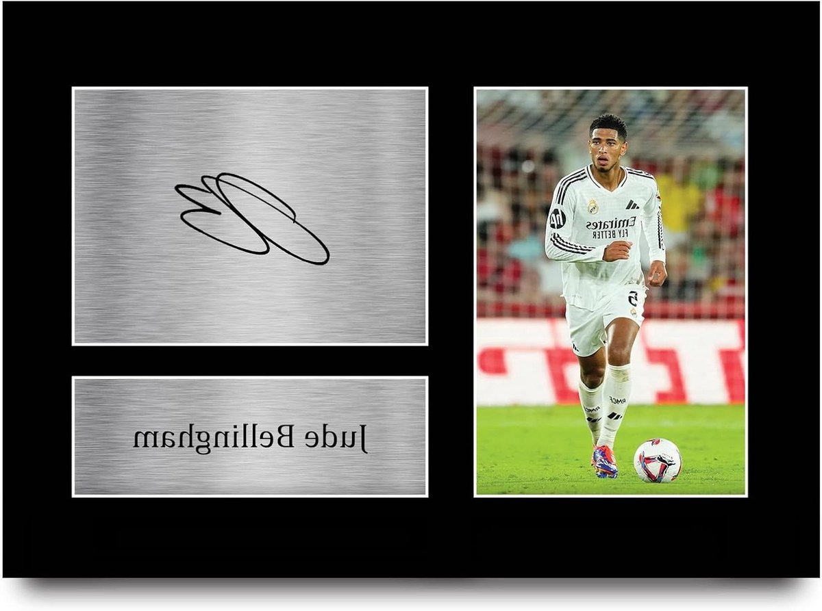 Gesigneerde Foto - Fotokaart Sport - Fan Herinnering - Hoge Kwaliteit Print - A4 Formaat - Zwart