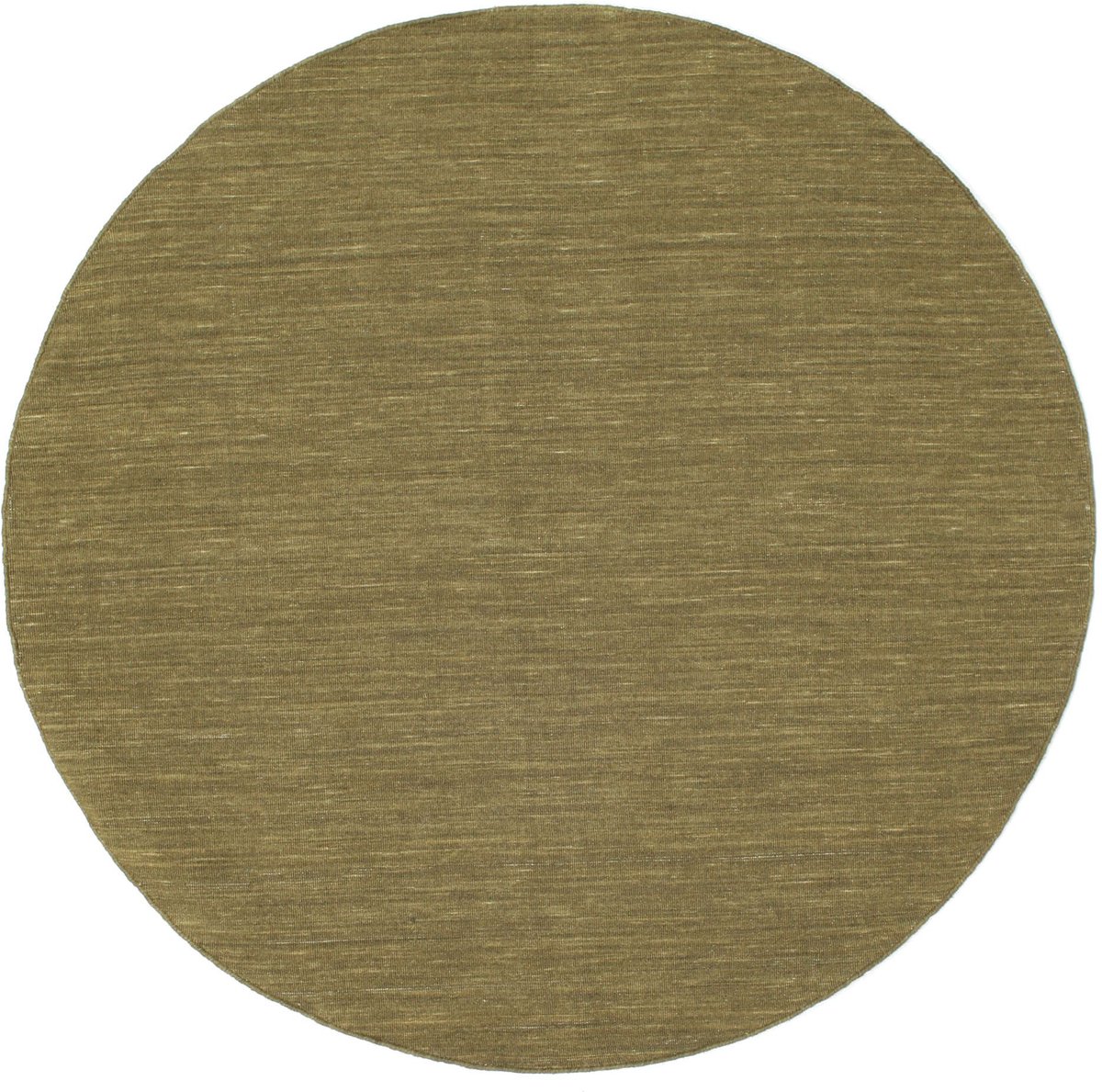 Handloom flat, Vloerkleed, Kelim, Ø 150 cm, Rond, Laagpolig, Woonkamer, Eetkamer, Slaapkamer, Hal, Alleen chemisch reinigen, Care & Fair gecertificeerd, Olijf